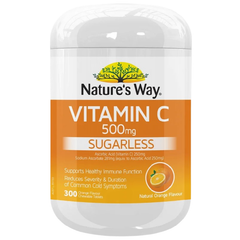 Viên nhai bổ sung vitamin C Nature’s Way Sugarless Vitamin C 500mg 300 viên không đường của Úc