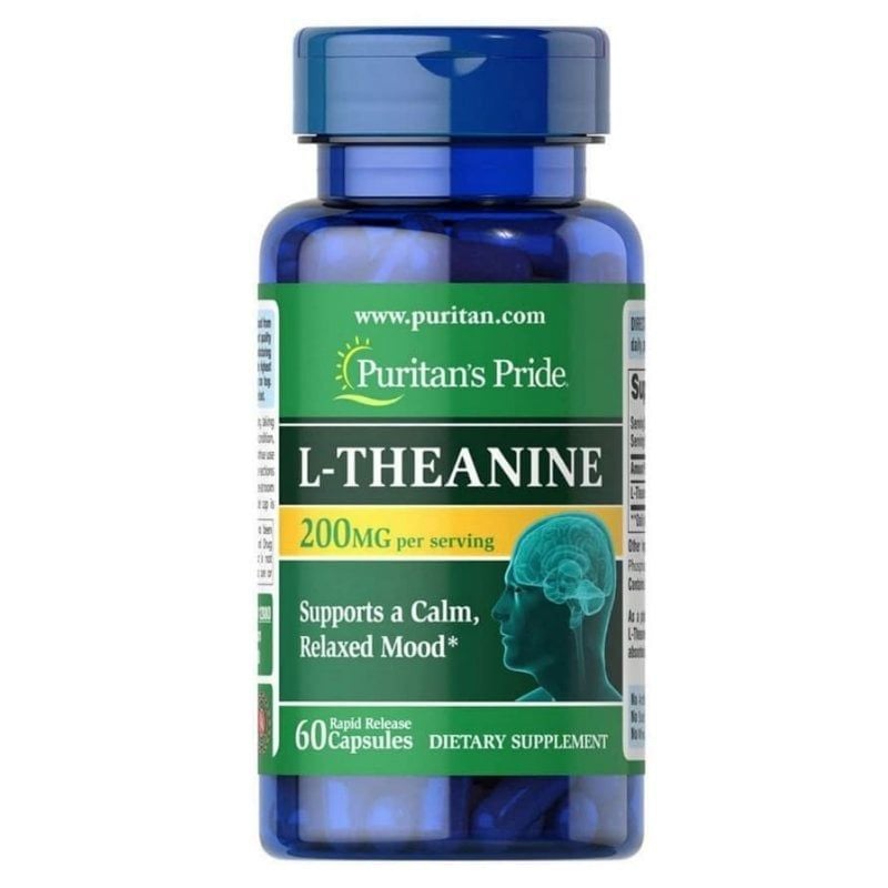Viên uống giảm stress, bổ não Puritan’s Pride L-Theanine 200mg 60 viên Mỹ