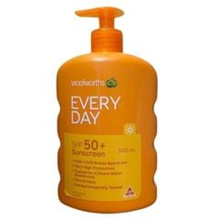 Kem chống nắng Woolworths Everyday Sunscreen SPF 50+ 500ml của Úc