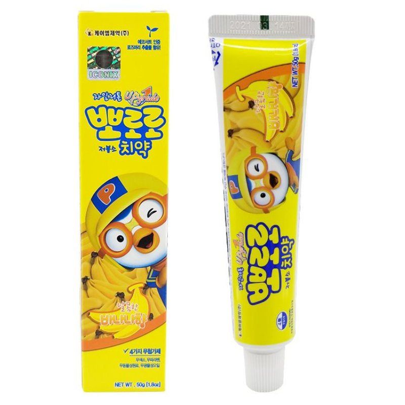 Kem đánh răng Pororo Hàn Quốc 50g cho bé từ 2 tuổi vị chuối