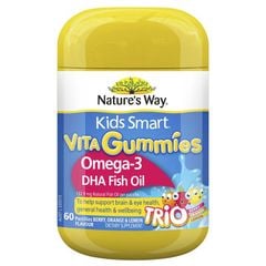 Kẹo dẻo Nature's Way Kids Smart Vita Gummies Omega-3 DHA Fish Oil 60 viên Úc