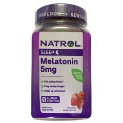 Kẹo dẻo ngủ ngon Natrol Melatonin Gummies 5mg 180 viên Mỹ vị dâu
