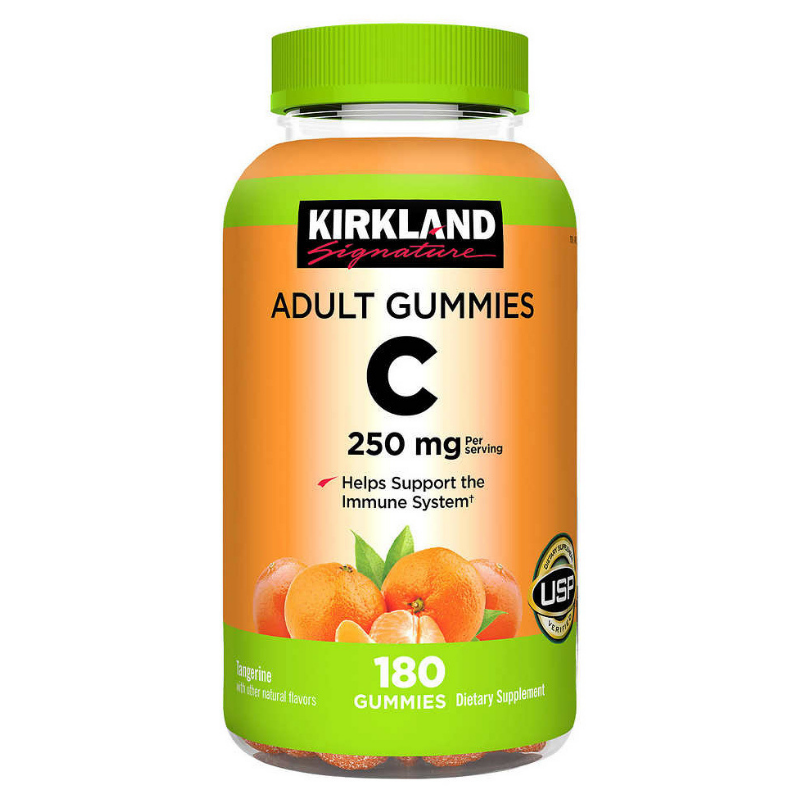 Kẹo dẻo Kirkland Adult Gummies C 250mg 180 viên bổ sung vitamin C cho người lớn của Mỹ