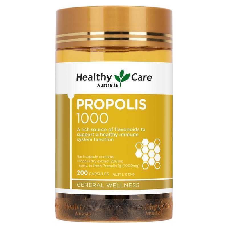 Keo ong Healthy Care Propolis 1000mg 200 viên Úc tăng sức đề kháng