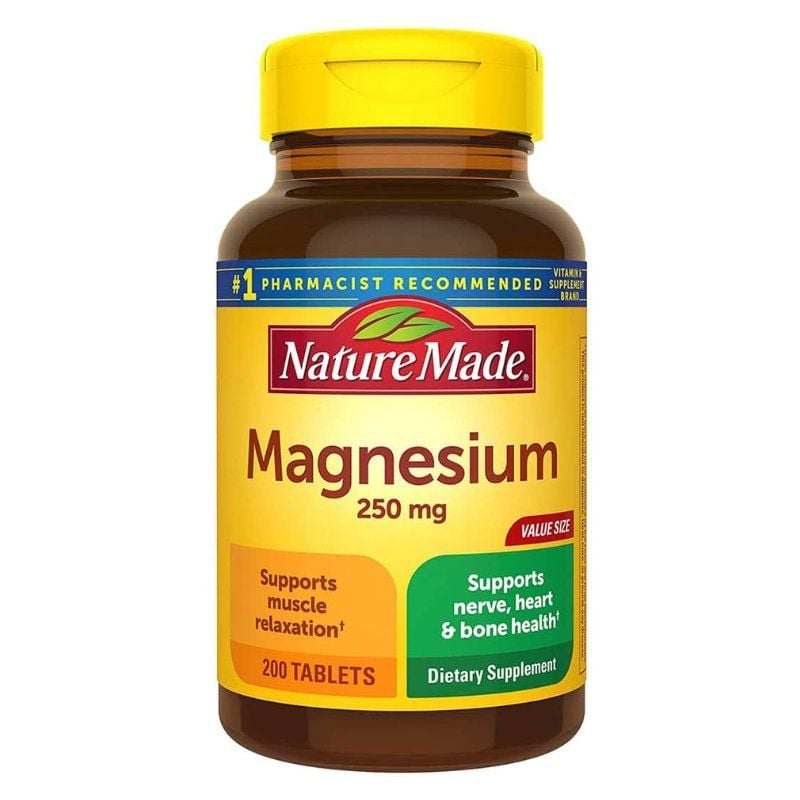 Viên uống Magie Nature Made Magnesium 250mg 200 viên của Mỹ