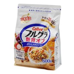 Ngũ cốc trái cây Calbee 600g ít đường Nhật Bản túi trắng, mẫu mới