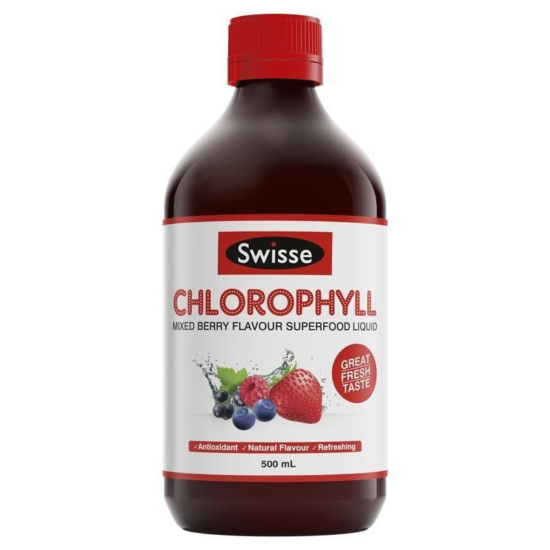 Nước diệp lục Swisse Chlorophyll Mixed Berry 500ml vị dâu tây của Úc