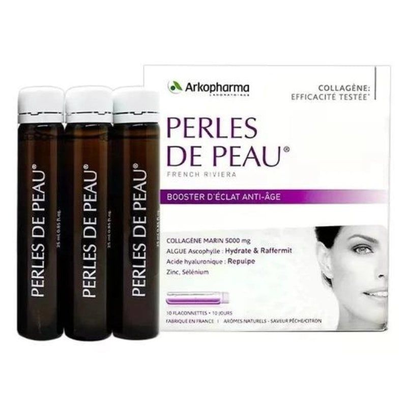 Nước uống collagen Arkopharma Perles de Peau 5000mg Pháp (10 ống x 25ml)