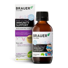 Siro Brauer Baby Child & Immunity Support 100ml Úc tăng sức đề kháng cho bé sơ sinh - 12 tuổi