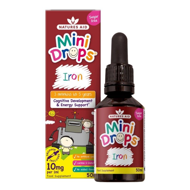 Sắt Natures Aid Mini Drops Iron dạng giọt Anh 50ml (bé 3 tháng - 5 tuổi)