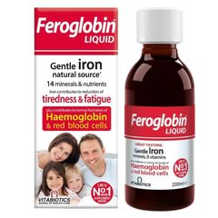 Siro sắt Feroglobin Liquid Vitabiotics Anh 200ml cho trẻ từ 3 tuổi