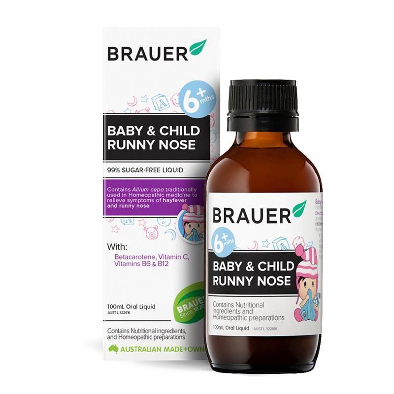 Siro trị sổ mũi cho bé Brauer Runny Nose 100ml của Úc