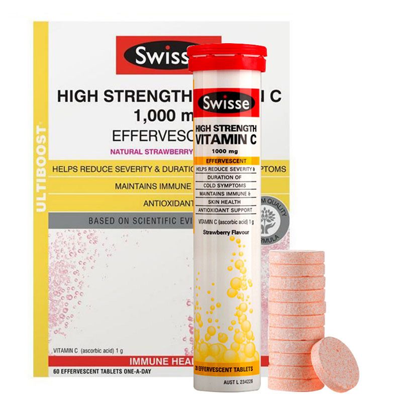 Viên sủi vitamin C Swisse High Strength 1000mg Effervescent 60 viên