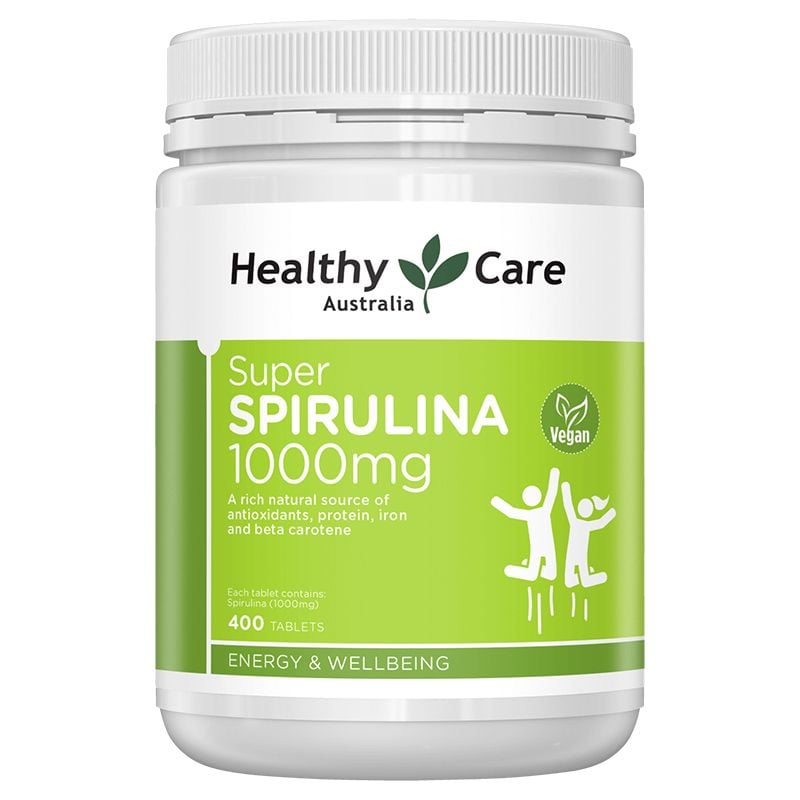 Tảo xoắn Healthy Care Super Spirulina 1000mg 400 viên Úc