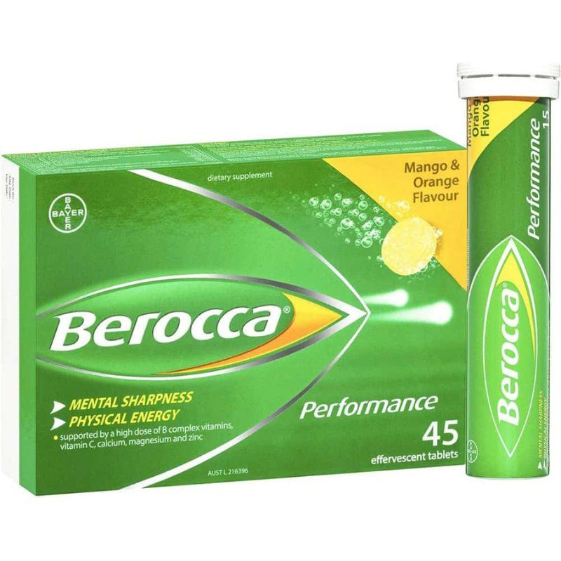 Viên sủi Berocca Performance Úc 15 viên/ ống tăng đề kháng vị cam xoài