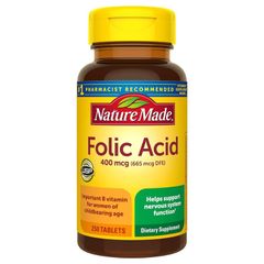 Viên uống Nature Made Folic Acid 400mcg 250 viên Mỹ bổ sung Axit Folic