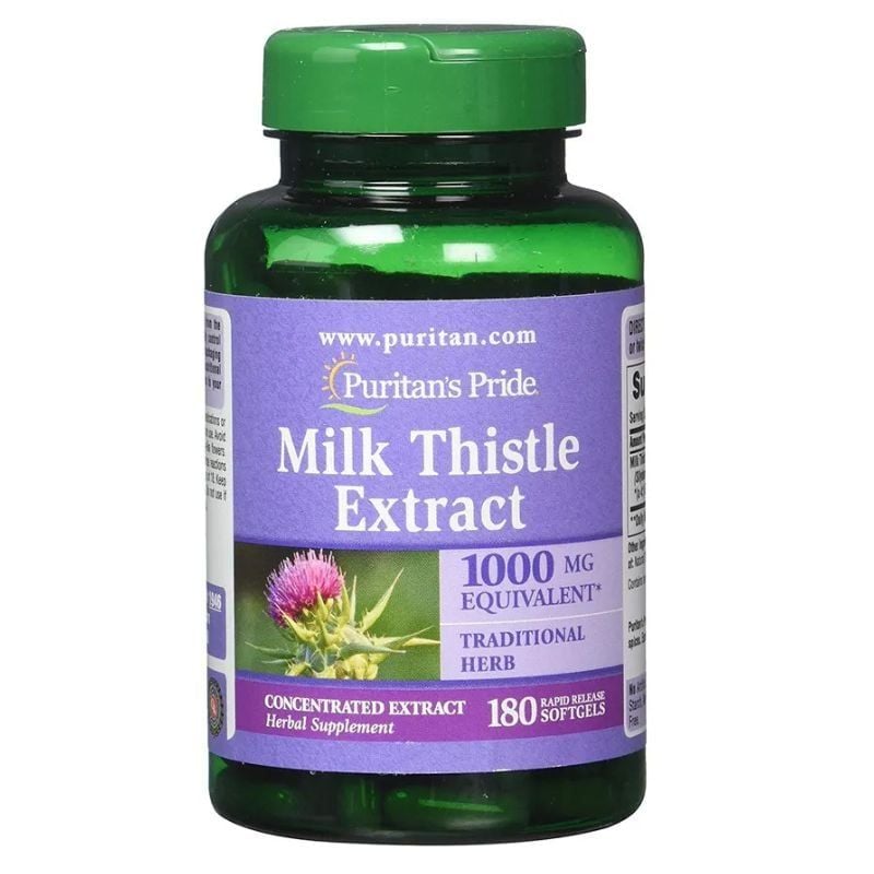Bổ gan Puritan’s Pride Milk Thistle Extract 1000mg Mỹ 180 viên