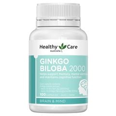 Viên uống bổ não Healthy Care Ginkgo Biloba 2000mg 100 viên của Úc