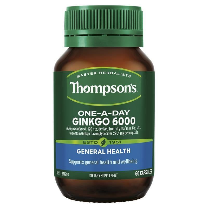 Viên uống bổ não Thompson's One-A-Day Ginkgo 6000mg 60 viên Úc (Mẫu mới nhất)