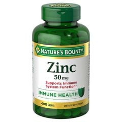 Viên uống kẽm Nature's Bounty Zinc 50mg Mỹ hộp 400 viên