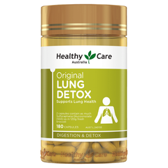 Viên uống giải độc phổi Healthy Care Original Lung Detox 180 viên Úc hỗ trợ thải độc bổ phổi