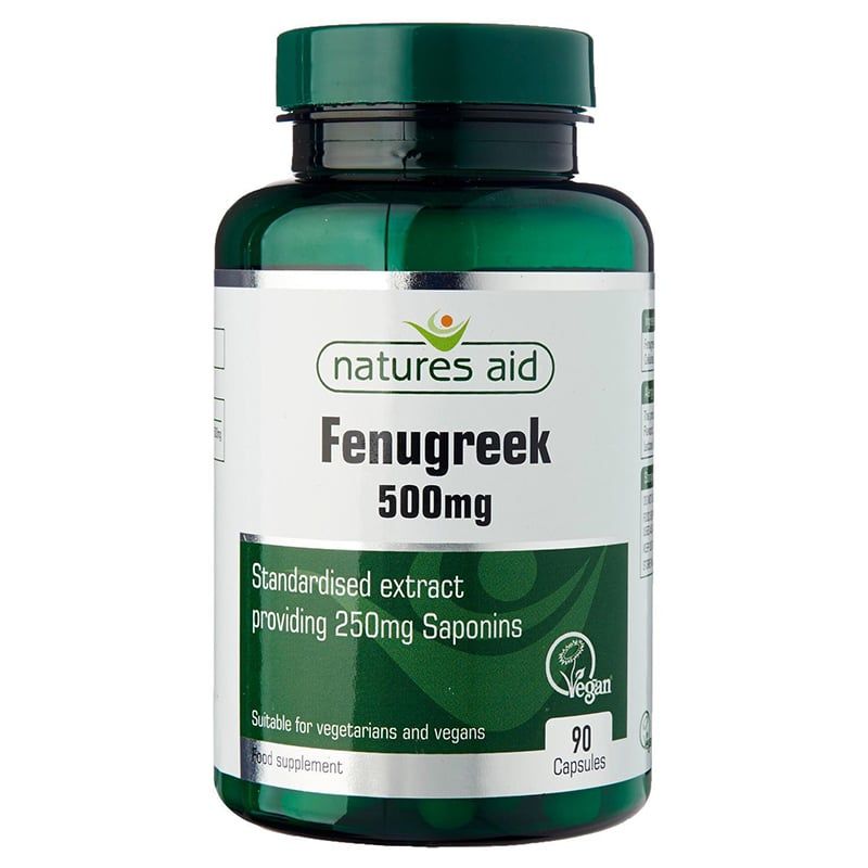 Viên uống lợi sữa cỏ cà ri Fenugreek Natures Aid 500mg hộp 90 viên của Anh