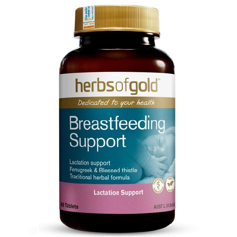 Viên uống lợi sữa Herbs of Gold Breastfeeding Support 60 viên Úc, mẫu mới