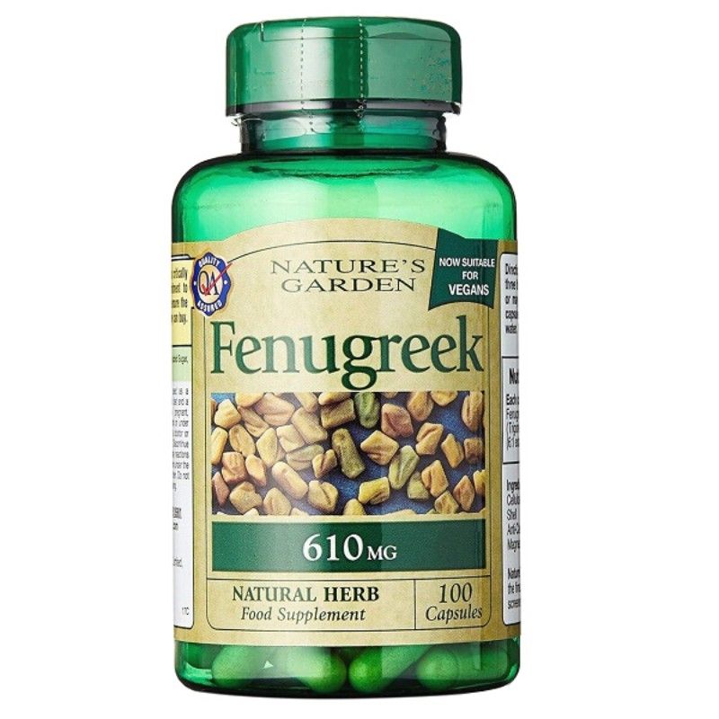 Lợi sữa Nature's Garden Fenugreek 610mg (100 viên) của Anh