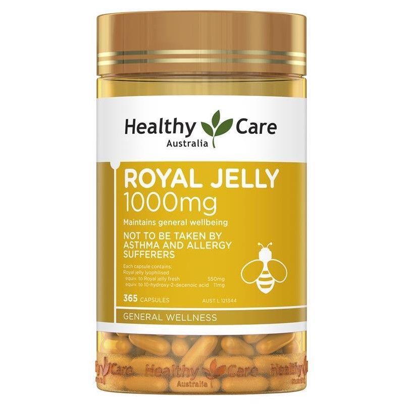 Viên uống sữa ong chúa Healthy Care Royal Jelly 1000mg 365 viên của Úc