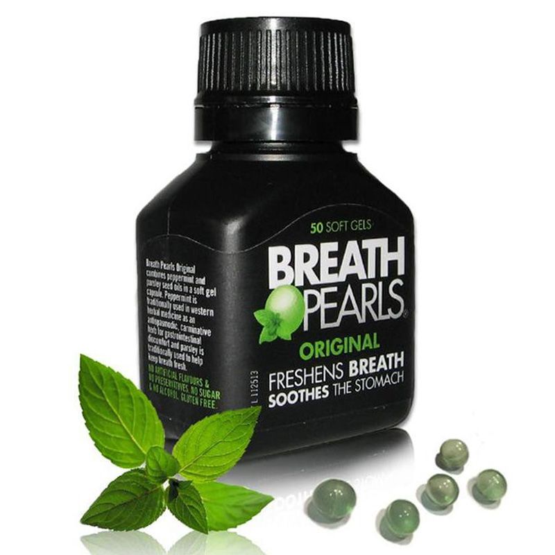 Viên uống thơm miệng Breath Pearls 50 viên chính hãng Úc