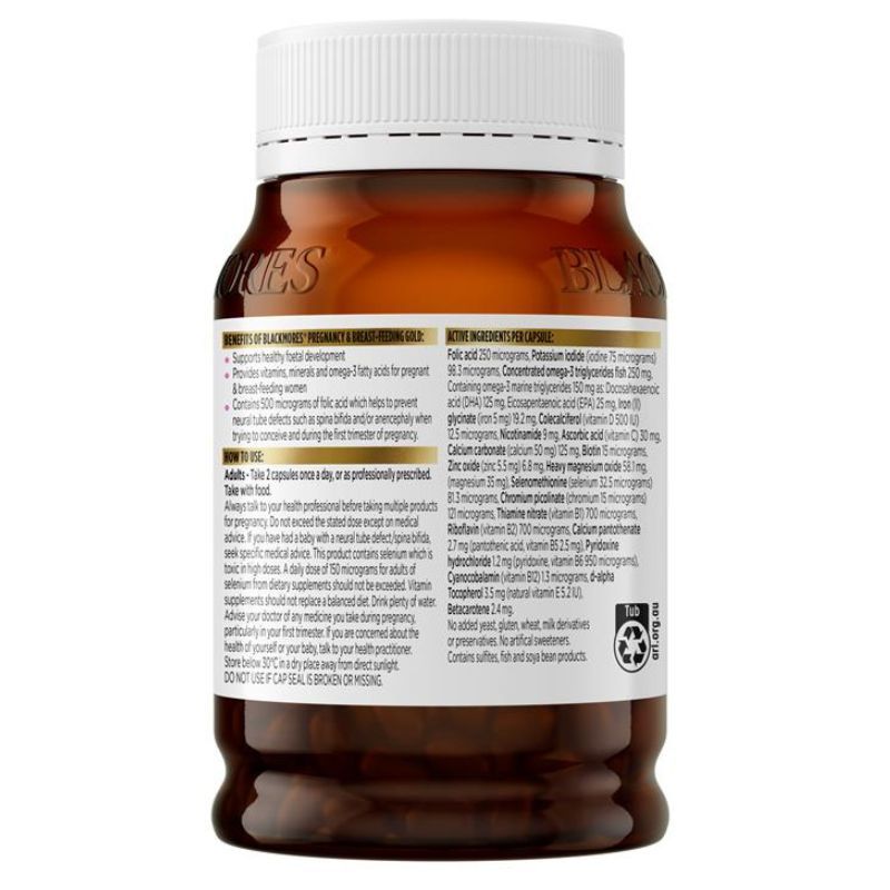 Vitamin tổng hợp cho bà bầu Blackmores Pregnancy & Breastfeeding Gold 180 viên Úc