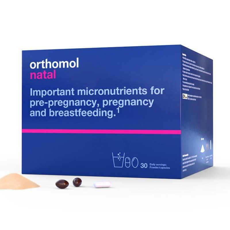 Vitamin bầu Orthomol Natal Đức hộp 30 set (bột+viên nang+viên nhộng)