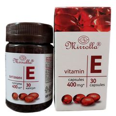Viên uống vitamin E đỏ Mirrolla của Nga 270mg/ 400mg hộp 30 viên