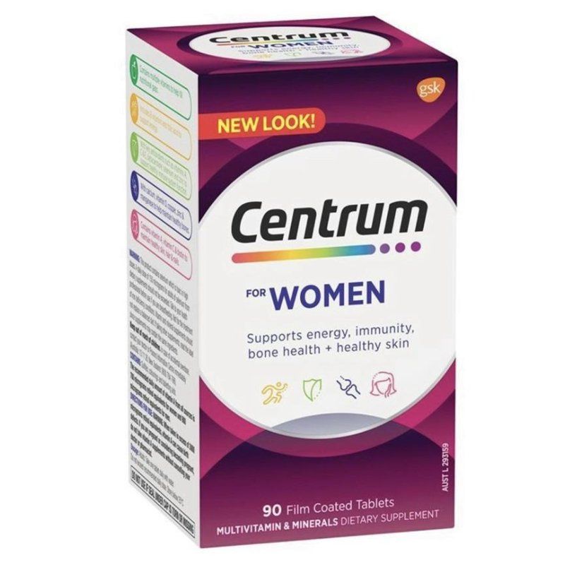 Vitamin tổng hợp cho nữ dưới 50 tuổi Centrum For Women 90 viên Úc