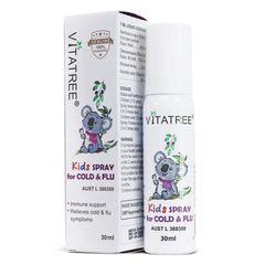 Xịt họng cảm lạnh Vitatree Kids Spray for Cold & Flu 30ml Úc