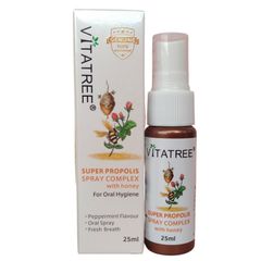 Xịt keo ong Vitatree Super Propolis Spray 30ml Úc kháng khuẩn giảm đau rát họng