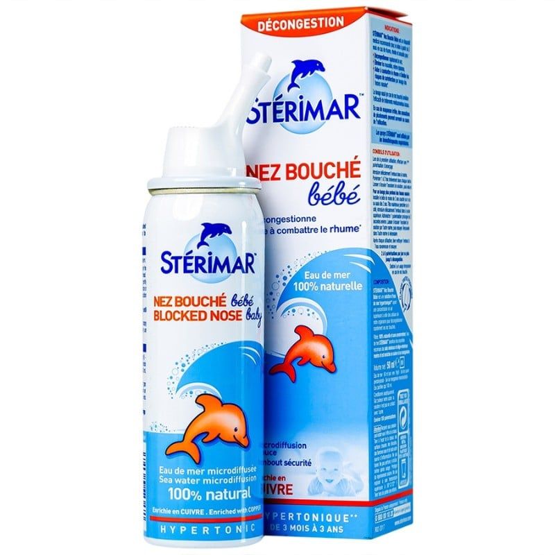 Xịt mũi cá heo Sterimar cam kháng viêm 100ml cho bé 3M+ của Pháp