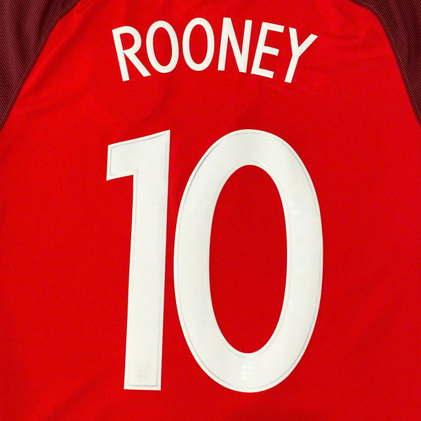ÁO BÓNG ĐÁ TUYỂN ANH 2016/17 CHÍNH HÃNG SÂN KHÁCH FAN ROONEY #10 - M (ÂU)