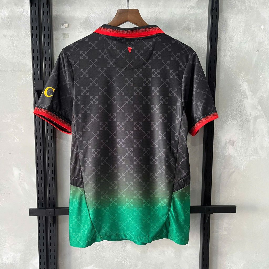 ÁO ĐẤU AC MILAN OFF WHITE 2025/26 HÀNG THÁI ĐEN PLAYER