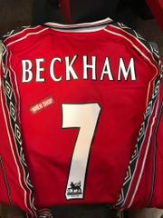 ÁO ĐẤU MANCHESTER UNITED 1998/99 RETRO HÀNG THÁI SÂN NHÀ ĐỎ TAY DÀI IN LOGO NHA & BECKHAM #7