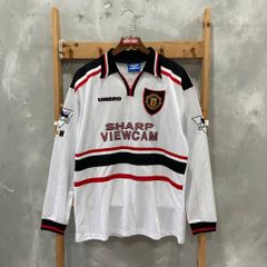 ÁO ĐẤU MANCHESTER UNITED 1997/99 RETRO HÀNG THÁI SÂN KHÁCH TRẮNG TAY DÀI