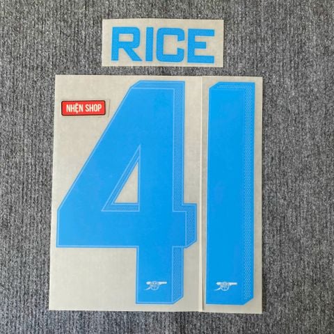 NAMESET RICE 41 AUTHENTIC ARSENAL SÂN KHÁCH XANH LÁ 2023/24 UCL & FA CUP