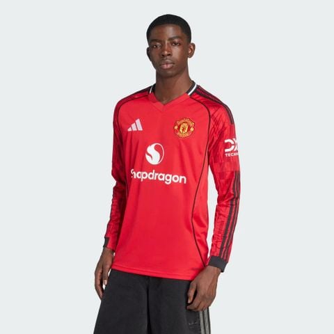ÁO BÓNG ĐÁ MANCHESTER UNITED 2025/26 CHÍNH HÃNG SÂN NHÀ TAY DÀI BẢN FAN - JP3037