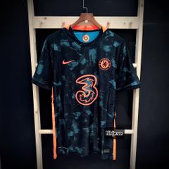 ÁO ĐẤU CHELSEA SÂN KHÁCH XANH ĐEN PLAYER 2021-2022 BODYFIT THAILAND