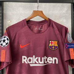 ÁO ĐẤU BARCELONA 2017/18 RETRO HÀNG THÁI SÂN KHÁCH THỨ BA ĐỎ ĐÔ