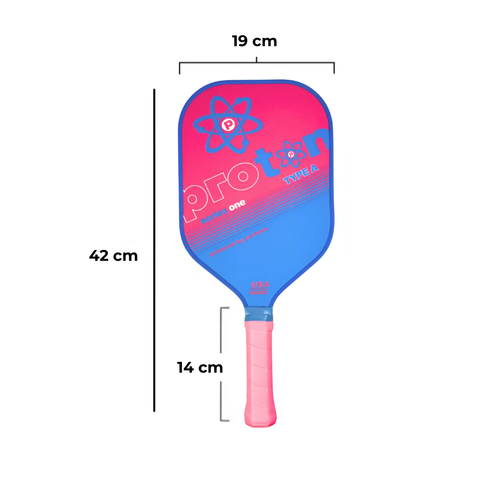VỢT PICKLEBALL PROTON SERIES ONE - TYPE A - TOURNAMENT ELONGATED HỒNG XANH