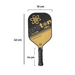 VỢT PICKLEBALL PROTON SERIES ONE - TYPE A - TOURNAMENT ELONGATED ĐEN VÀNG