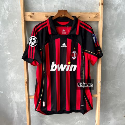 ÁO ĐẤU AC MILAN 2006/07 RETRO HÀNG THÁI SÂN NHÀ ĐỎ PHỐI ĐEN TAY NGẮN
