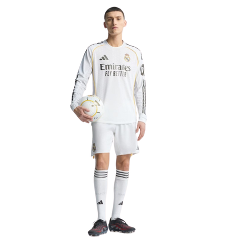 ÁO BÓNG ĐÁ REAL MADRID 2025/26 SÂN NHÀ PLAYER TAY DÀI CHÍNH HÃNG JN8866