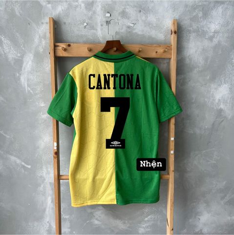 ÁO ĐẤU MANCHESTER UNITED 1992/94 RETRO HÀNG THÁI SÂN KHÁCH XANH LÁ PHỐI VÀNG IN CANTONA #7